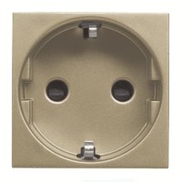 2CLA228860N1901 Розетка SCHUKO с заземлением и безвинтовыми клеммами, со шторками, 16А / 250В, серия Zenit, цвет шампань