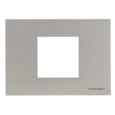 2CLA247200N1301 Рамка итальянского стандарта на 2 модуля, серия Zenit, цвет серебристый