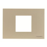 2CLA247200N1901 Рамка итальянского стандарта на 2 модуля, серия Zenit, цвет шампань