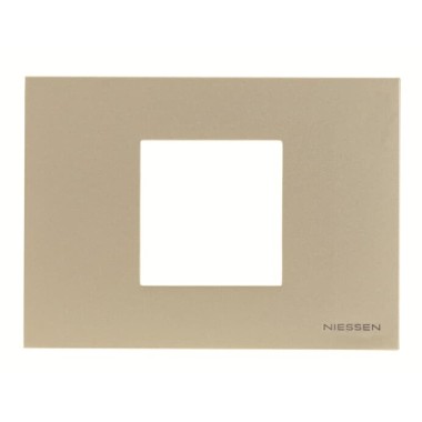 2CLA247200N1901 Рамка итальянского стандарта на 2 модуля, серия Zenit, цвет шампань