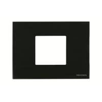 2CLA247200N3101 Рамка итальянского стандарта 3M, 2-модульная, базовая, серия Zenit, цвет стекло чёрное