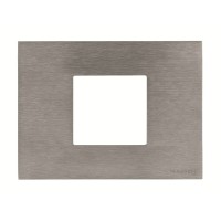 2CLA247200N4001 Рамка итальянского стандарта 3M, 2-модульная, базовая, серия Zenit, цвет натуральная сталь