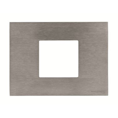 2CLA247200N4001 Рамка итальянского стандарта 3M, 2-модульная, базовая, серия Zenit, цвет натуральная сталь