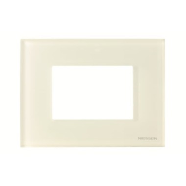 2CLA247300N3001 Рамка итальянского стандарта на 3 модуля, серия Zenit, стекло белое