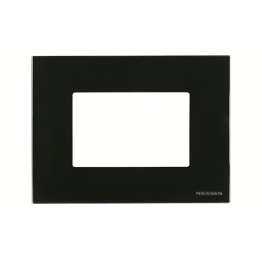 2CLA247300N3101 Рамка итальянского стандарта на 3 модуля, серия Zenit, стекло чёрное