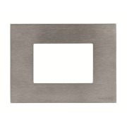 2CLA247300N4001 Рамка итальянского стандарта на 3 модуля, серия Zenit, натуральная сталь