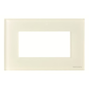 2CLA247400N3001 Рамка итальянского стандарта на 4 модуля, серия Zenit, стекло белое