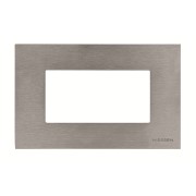 2CLA247400N4001 Рамка итальянского стандарта на 4 модуля, серия Zenit, натуральная сталь