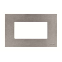 2CLA247400N4001 Рамка итальянского стандарта на 4 модуля, серия Zenit, натуральная сталь