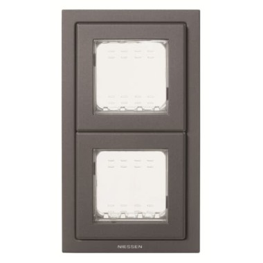 2CLA327200N1801 Рамка монтажная 2-постовая, 2-модульная, рамка+набор монтажный IP55, FM, серия Zenit, цвет антрацит