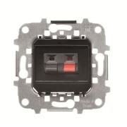 2CLA815710A1001 Механизм аудиоразъёма для подключения громкоговорителей/динамиков (прищепки), чёрный+красный, 2-модульный, серия Sky/Skymoon