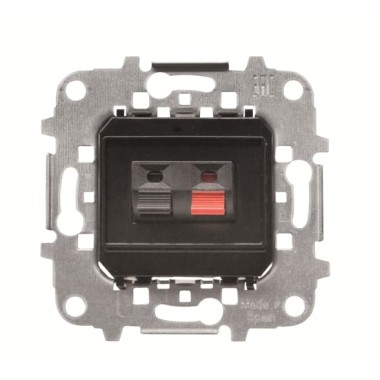 2CLA815710A1001 Механизм аудиоразъёма для подключения громкоговорителей/динамиков (прищепки), чёрный+красный, 2-модульный, серия Sky/Skymoon 2CLA815710A1001 Механизм аудиоразъёма для подключения громкоговорителей/динамиков (прищепки), чёрный+красный, 2-модульный, серия Sky/Skymoon