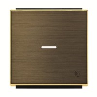 2CLA850430A1201 Клавиша для 1-клавишных выключателей/переключателей/кнопок с символом ЗВОНОК и линзой подсветки, серия SKY, цвет античная латунь