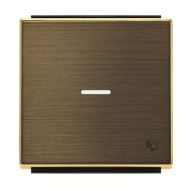 2CLA850430A1201 Клавиша для 1-клавишных выключателей/переключателей/кнопок с символом ЗВОНОК и линзой подсветки, серия SKY, цвет античная латунь