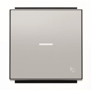 2CLA850430A1301 Клавиша для 1-клавишных выключателей/переключателей/кнопок с символом ЗВОНОК и линзой подсветки, серия SKY, цвет серебристый алюмини