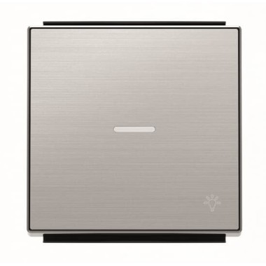 2CLA850440A1401 Клавиша для 1-клавишных выключателей/переключателей/кнопок с символом СВЕТ и линзой подсветки, серия SKY, цвет нержавеющая сталь