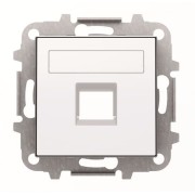 2CLA851810A1101 Накладка для 1-го суппорта/разъёма типа 2017... или 2018..., со шторками и полем для надписи, серия SKY, цвет альпийский белый