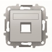 2CLA851810A1301 Накладка для 1-го суппорта/разъёма типа 2017... или 2018..., со шторками и полем для надписи, серия SKY, цвет серебристый алюминий