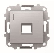 2CLA851810A1401 Накладка для 1-го суппорта/разъёма типа 2017... или 2018..., со шторками и полем для надписи, серия SKY, цвет нержавеющая сталь