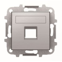 2CLA851810A1401 Накладка для 1-го суппорта/разъёма типа 2017... или 2018..., со шторками и полем для надписи, серия SKY, цвет нержавеющая сталь