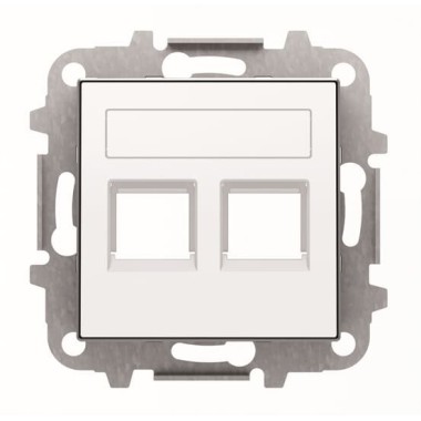 2CLA851820A1101 Накладка для 2-х суппортов/разъёмов типа 2017... и/или 2018..., со шторками и полем для надписи, серия SKY, цвет альпийский белый 2CLA851820A1101 Накладка для 2-х суппортов/разъёмов типа 2017... и/или 2018..., со шторками и полем для надписи, серия SKY, цвет альпийский белый