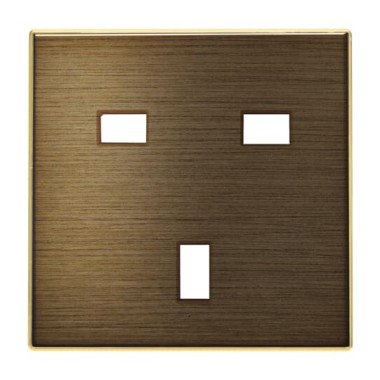 2CLA853700A1201 Накладка для механизма розетки GB (британского) стандарта, серия SKY, цвет античная латунь