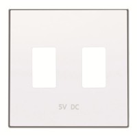 2CLA858530A1101 Накладка для механизма 2хUSB зарядного устройства, серия SKY, цвет альпийский белый