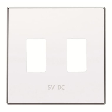 2CLA858530A1101 Накладка для механизма 2хUSB зарядного устройства, серия SKY, цвет альпийский белый