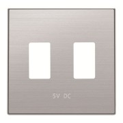 2CLA858530A1401 Накладка для механизма 2хUSB зарядного устройства, серия SKY, цвет нержавеющая сталь