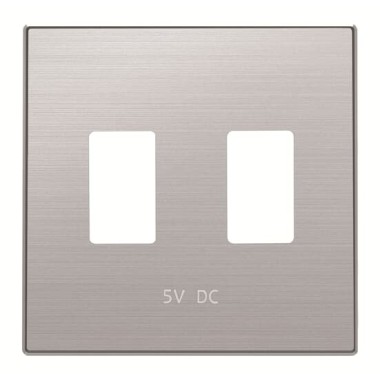 2CLA858530A1401 Накладка для механизма 2хUSB зарядного устройства, серия SKY, цвет нержавеющая сталь