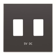 2CLA858530A1501 Накладка для механизма 2хUSB зарядного устройства, серия SKY, цвет чёрный бархат