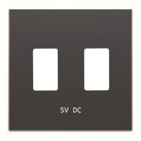 2CLA858530A1501 Накладка для механизма 2хUSB зарядного устройства, серия SKY, цвет чёрный бархат