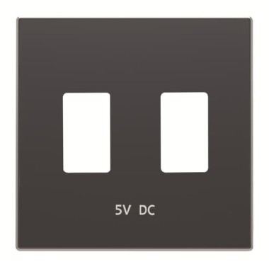 2CLA858530A1501 Накладка для механизма 2хUSB зарядного устройства, серия SKY, цвет чёрный бархат