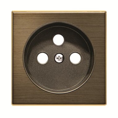 2CLA858790A1201 Накладка для розетки французского стандарта с плоской поверхностью, серия SKY, цвет античная латунь