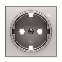 2CLA858880A1401 Накладка для розетки SCHUKO с линзой для контрольной подсветки, серия SKY, цвет нержавеющая сталь