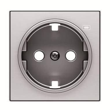 2CLA858880A1401 Накладка для розетки SCHUKO с линзой для контрольной подсветки, серия SKY, цвет нержавеющая сталь