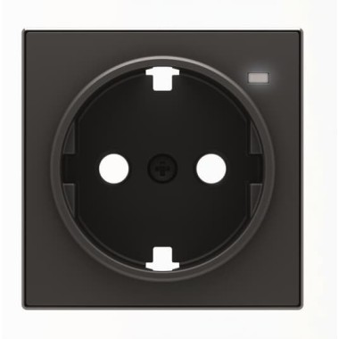 2CLA858880A1501 Накладка для розетки SCHUKO с линзой для контрольной подсветки, серия SKY, цвет чёрный барх.