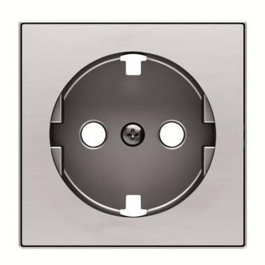 2CLA858890A1401 Накладка для розетки SCHUKO с плоской поверхностью, серия SKY, цвет нержавеющая сталь