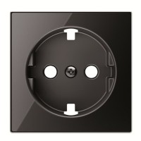 2CLA858890A2501 Накладка для розетки SCHUKO с плоской поверхностью, серия SKY, цвет стекло чёрное