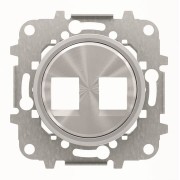 2CLA861820A1401 Накладка для 2-х суппортов/разъёмов типа 2017... или 2018..., со стальным суппортом, серия SKY Moon, кольцо хром