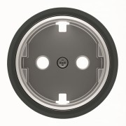 2CLA868890A1501 Накладка для розетки SCHUKO с плоской поверхностью, серия SKY Moon, кольцо чёрное стекло
