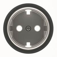 2CLA868890A1501 Накладка для розетки SCHUKO с плоской поверхностью, серия SKY Moon, кольцо чёрное стекло