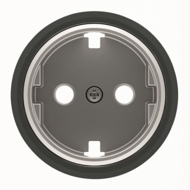 2CLA868890A1501 Накладка для розетки SCHUKO с плоской поверхностью, серия SKY Moon, кольцо чёрное стекло