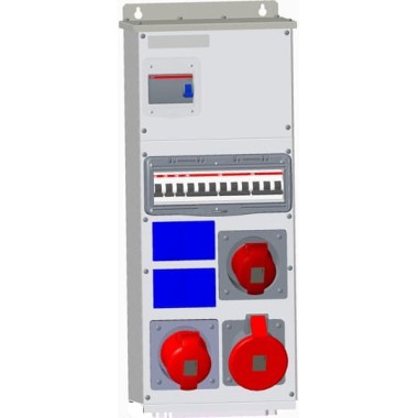 2CMA100024R1000 Бокс M63/2JFB CTFL с розетками и фланцамив сборе, металл, IP44