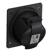 2CMA100547R1000 Розетка панельная с угловым минимальным фланцем 332RAM6B, 32A, 3P+E, IP44, 6ч, черный, для шоу-бизнеса
