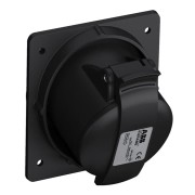 2CMA100548R1000 Розетка панельная с угловым минимальным фланцем 432RAM6B, 32A, 3P+N+E, IP44, 6ч, черный, для шоу-бизнеса