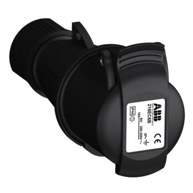 2CMA103578R1000 Розетка кабельная Easy&Safe 216EC6B,16А,2P+E,IP44,6ч,черн