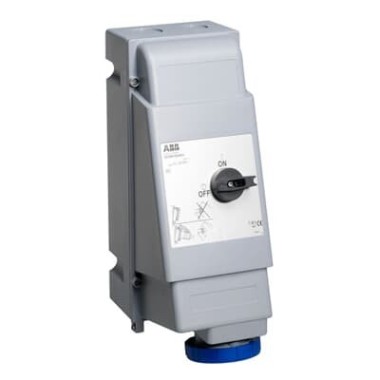 2CMA162849R1000 Розетка для тяжелых условий с выключателем и механической блокировкой 463MVS1WH, 63A, 3P+N+E, IP67, 1ч