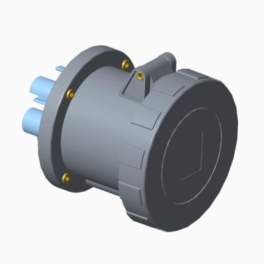 2CMA167134R1000 Розетка панельная с прямым унифицированным фланцем 2125RU1W, 125A, 2P+E, IP67, 1ч