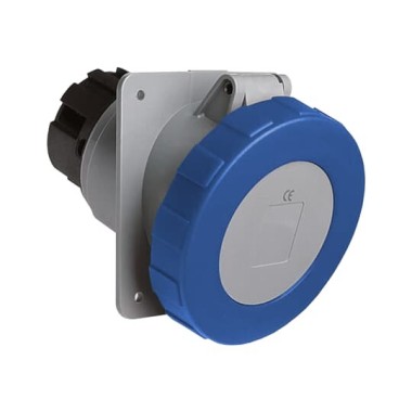 2CMA167442R1000 Розетка панельная с угловым унифицированным фланцем 263RAU6W, 63A, 2P+E, IP67, 6ч